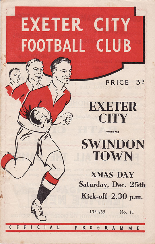 <b>Saturday, December 25, 1954</b><br />vs. Exeter City (Away)